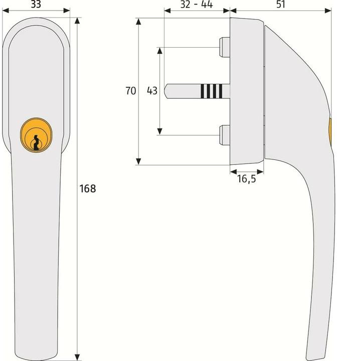 Produktbild Abus Fenstergriff FG300 weiss SB