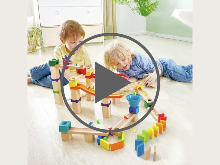 Actual product image Hape Fast marble run with dominoes