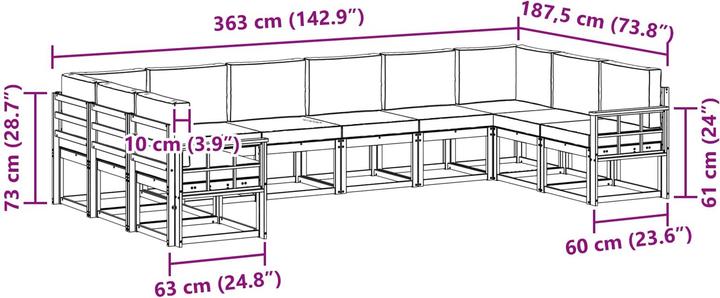 Produktbild vidaXL Outdoor-Sofa