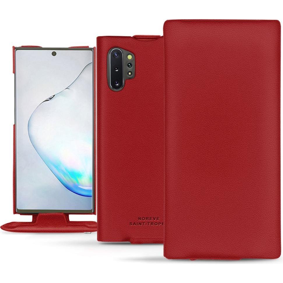 Noreve Lederschutzhülle vertikal (Samsung Galaxy Note 10+), Smartphone Hülle, Rot