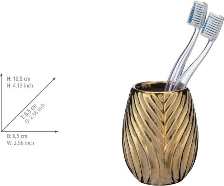 Actual product image Wenko Ceramic toothbrush tumbler Idro (6.5 x 6.5 x 10.5 cm)