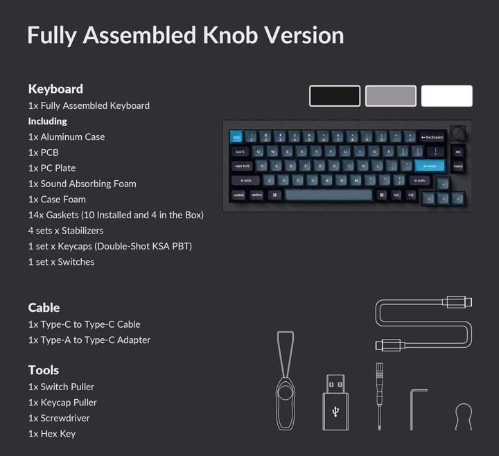 Image du produit Keychron Q2 Pro (US, Filaire, Sans fil)