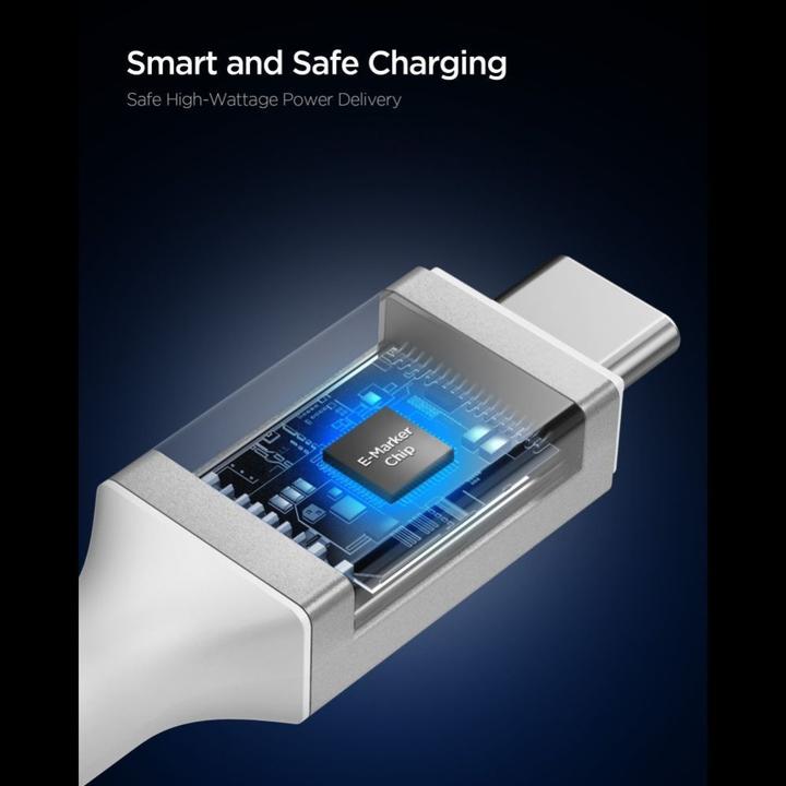 Produktbild Spigen Kabel EB10015CC Essential USB-C 100W 1.5m biały (1.50 m, USB 3.2 Gen 1, 100 W)