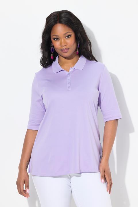 Immagine prodotto Ulla Popken Maglia polo dalla vestibilità classica in cotone Pima con mezze maniche (50, 52)