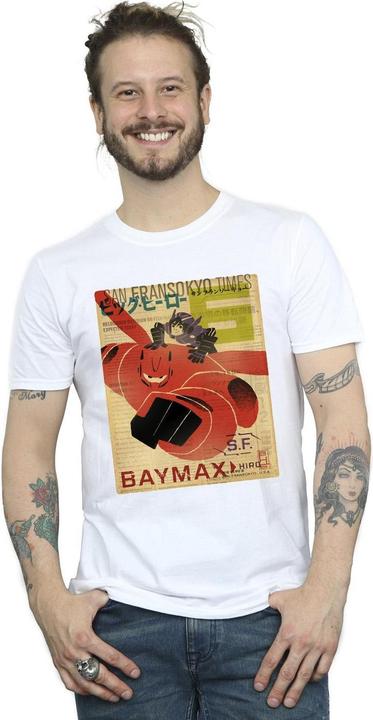 Produktbild Disney Big Hero 6 Baymax Flying Baymax Newspaper TShirt (3XL)