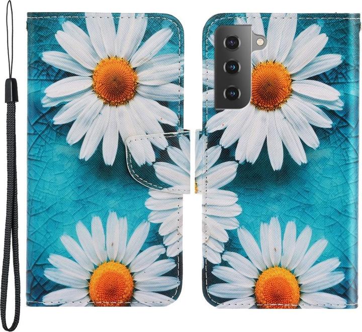 Actual product image Cover-Discount Galaxy S22+ - leather cover case daisies (Samsung Galaxy S22+)