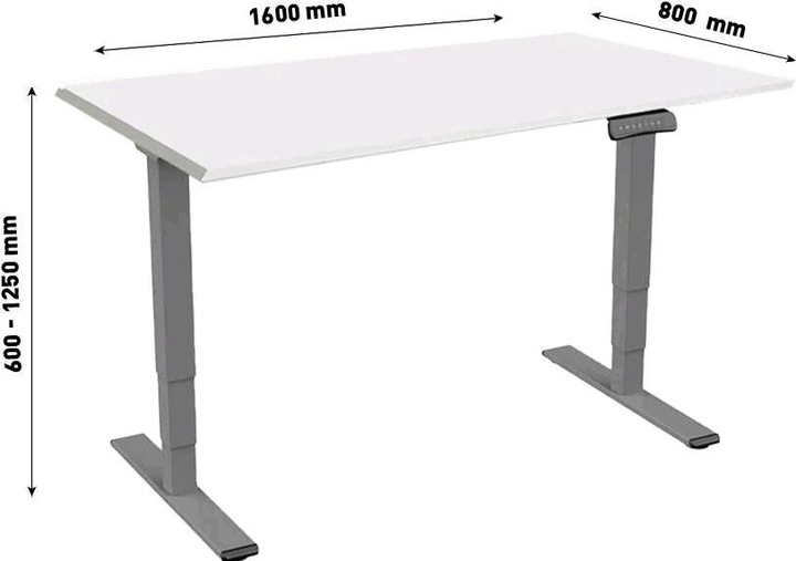 Actual product image Contini Height-adjustable office desk (11 x 88 x 188 cm)