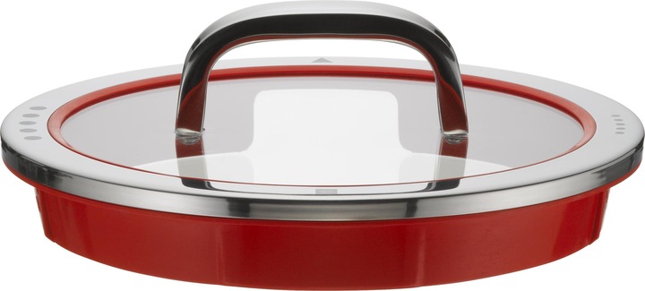 Produktbild WMF Topfdeckel 20cm Glasdeckel Function 4 Silikon Glas Edelstahl rot (20 cm, Metall)