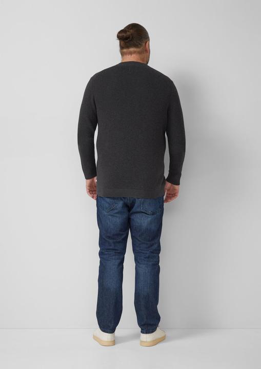 Produktbild s.Oliver Strickpullover Strickpullover mit Crew Neck und Strukturmuster (3XL)