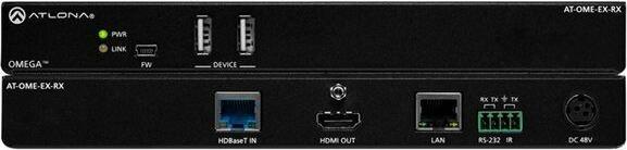 Actual product image Atlona 4K/60 UHD HDMI/USB 2.0 HDBT RX, PoE/IR/RS232/LAN (0.03 m, HDMI)