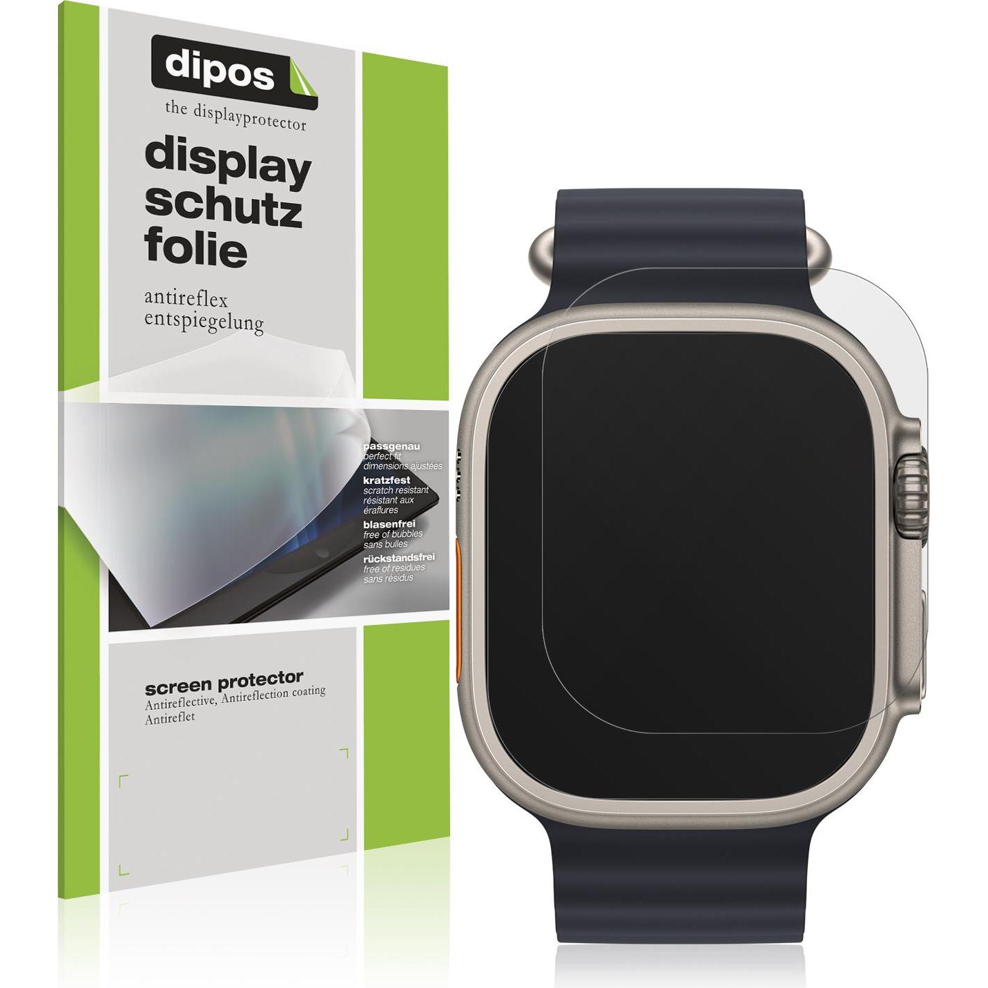 Dipos Displayschutzfolie Antireflex, Smartwatch Schutzfolie, Transparent