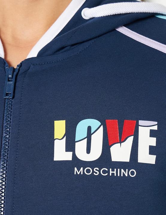 Image du produit Love Moschino Sweat à capuche avec fermeture éclair et impression multicolore (40)