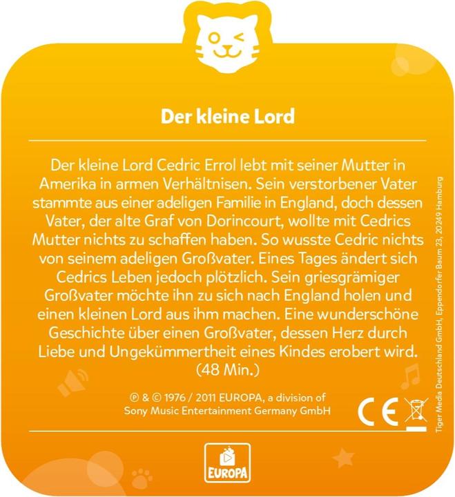 Immagine prodotto Tigermedia tigercard - Il Piccolo Signore (Tedesco)