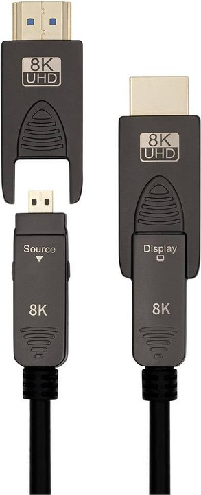 Productafbeelding Transmedia HDMI glasvezelkabel (HDMI 2.1, 8k@60Hz, eARC) (15 m, HDMI)