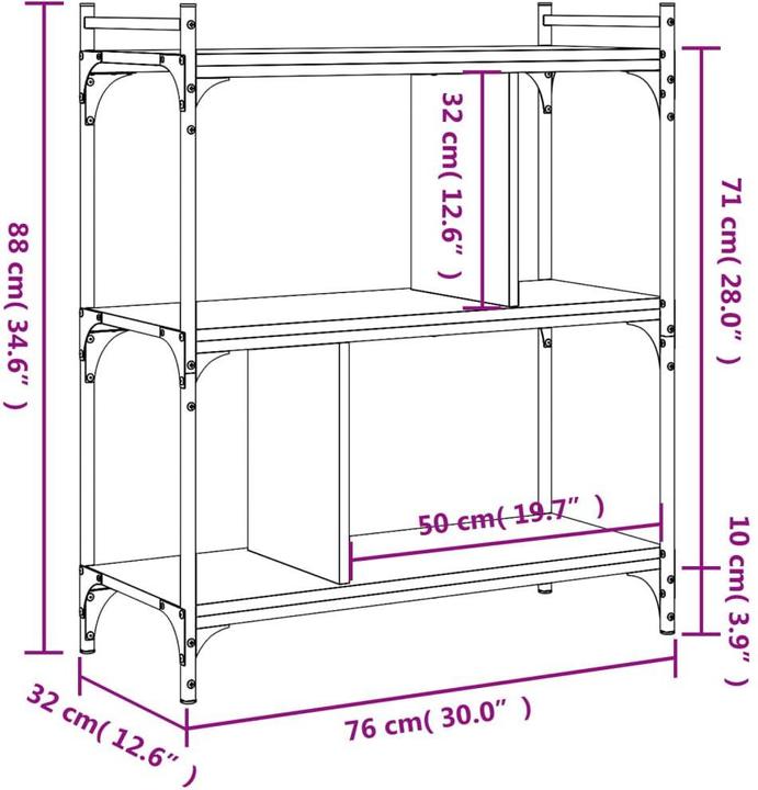 Immagine prodotto vidaXL Bücherregal (32 x 32 x 88 cm)
