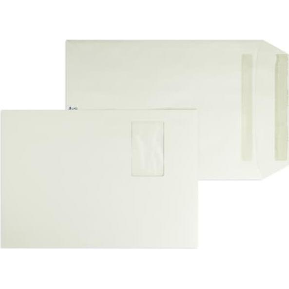 Blanke, Versandtasche + Luftpolstertasche, Versandtaschen C4 120g/qm SK Pergamin-Fenster VE=250 St. weiss (1 x)
