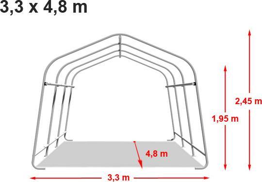 Actual product image Toolport Zeltgarage ca. 3,3 x 4,7 m PREMIUM Carport PE 600 N Plane Unterstand Lagerzelt Garage in dunkelgrau