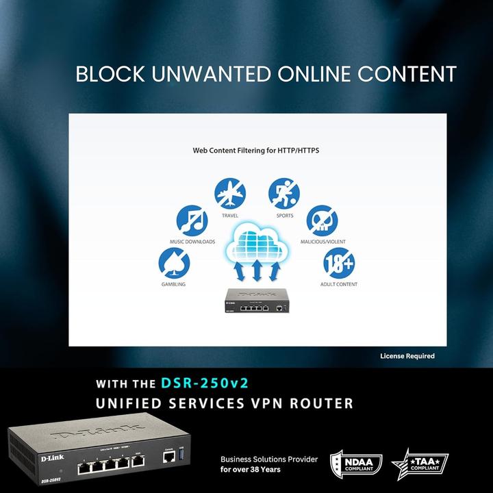 Produktbild D-Link Double-WAN Unified Services VPN Router 1 Gigabit WAN Port 3 Gigabit LAN Ports 1 Configurable