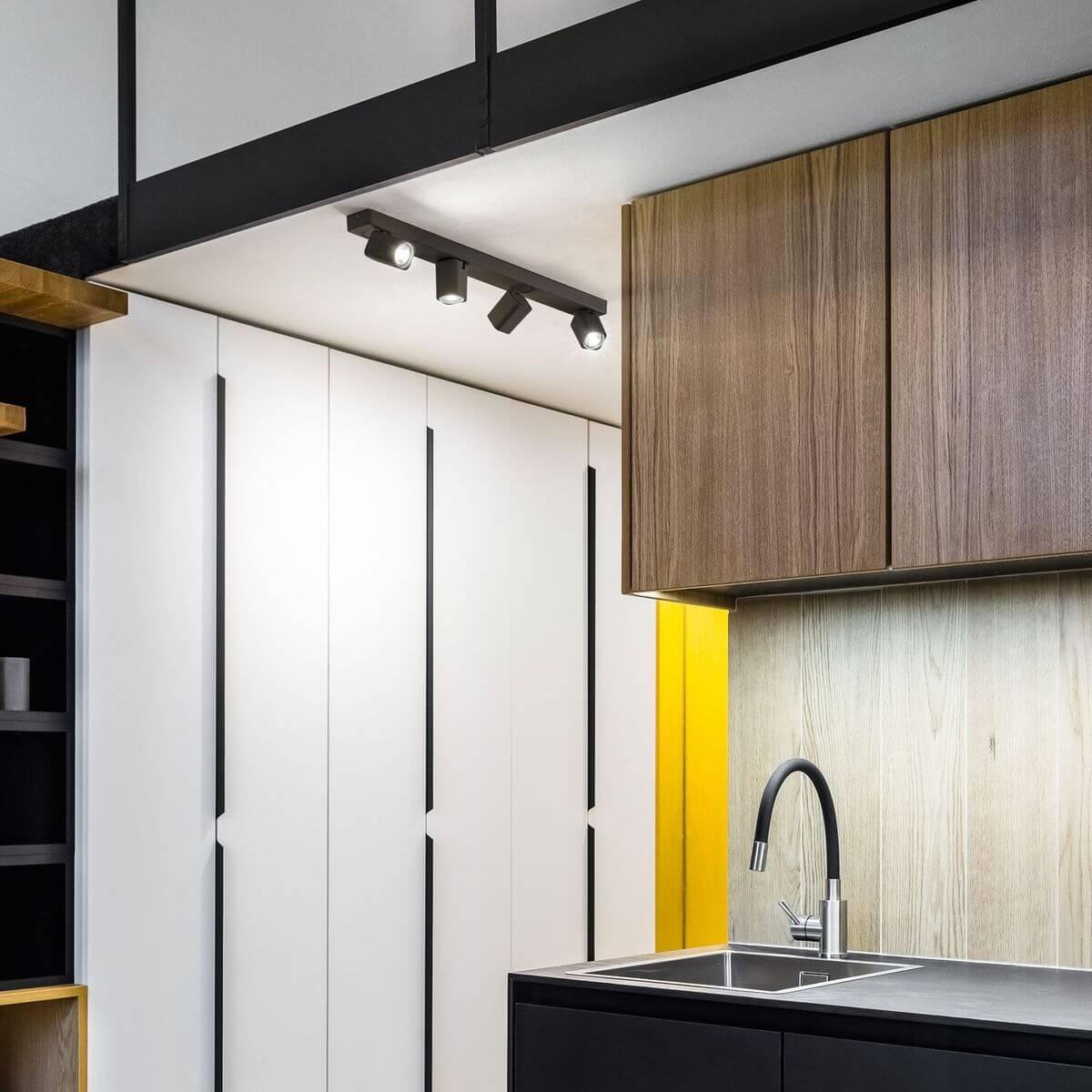 Thumbnail - Ideal lux, Wandleuchte + Deckenleuchte, RUDY GU10 Deckenleuchte 4x dimmbar Schwarz warmweiss 321523 (640 lm, GU10)