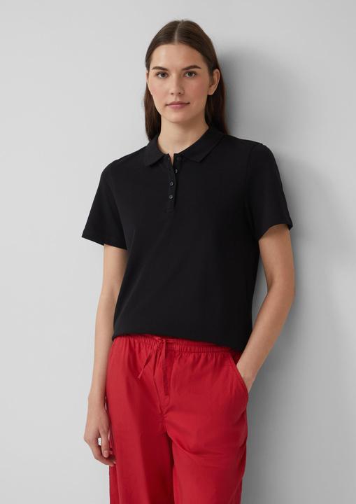 Produktbild S.Oliver Polo-Shirt Verkürztes Poloshirt aus Baumwollpiqué (46)