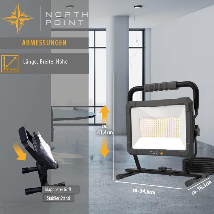 Actual product image Northpoint LED Baustrahler mit Stativ (12500 lm)