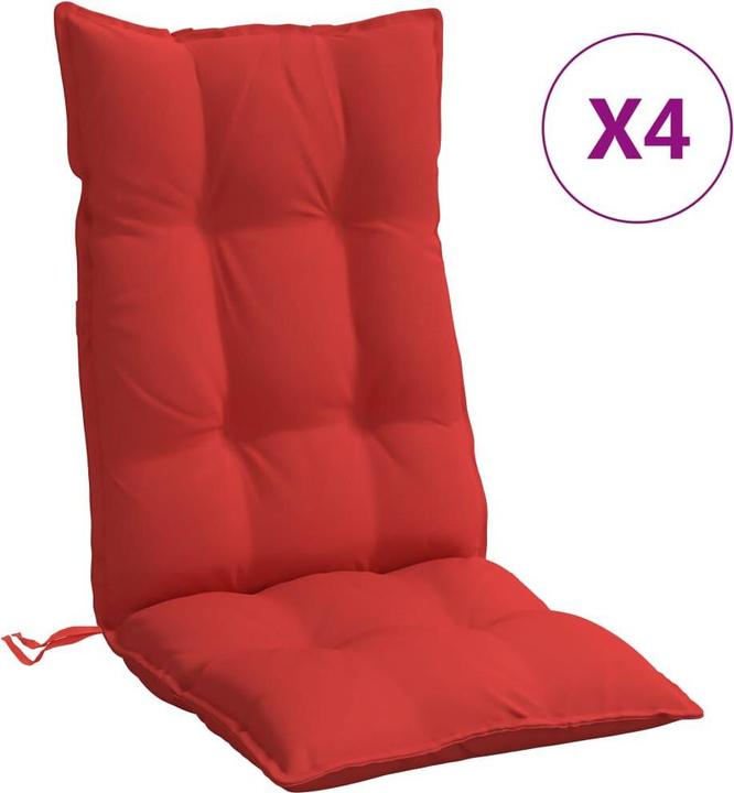Actual product image vidaXL High-back chair cushions 4 pcs. Oxford fabric (120 x 50 x 7 cm)