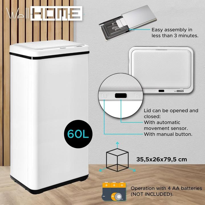 Actual product image Well Home Intelligent Waste Bin (60 l)