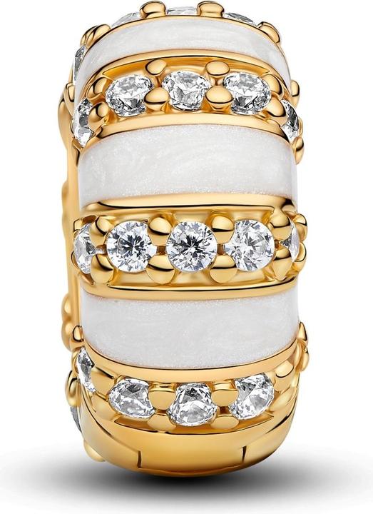 Image du produit Pandora Charm clip pierres et émail (Acier inoxydable, Plaqué or)