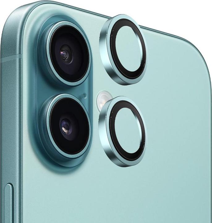 Produktbild BlueO - Original Metal Frame Lens Protector (2 pack) - iPhone 16 / iPhone 16 Plus - Green (2 Stk., Apple iPhone 16, Apple iPhone 16 Plus)