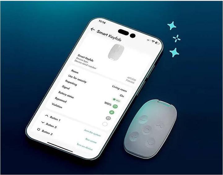 Productafbeelding Satel BE WAVE Twee-weg afstandsbediening Smart Keyfob APT-210 ABAX2 (Apparaat-specifieke afstandsbediening, Radiofrequentie (RF))