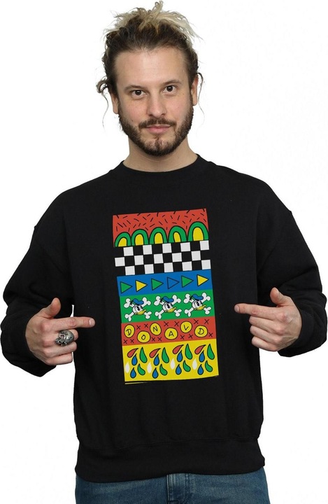 Actual product image Disney Mens Donald Duck Vintage Pattern Sweatshirt (5XL)