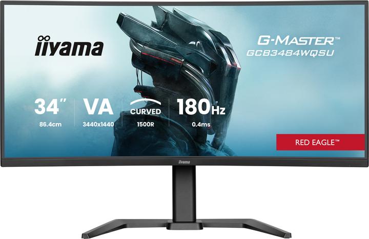 Actual product image iiyama 86.4cm (34") GCB3484WQSU-B1 21:9 2xHDMi+2xDP+USB-C (3440 x 1440 pixels, 34")