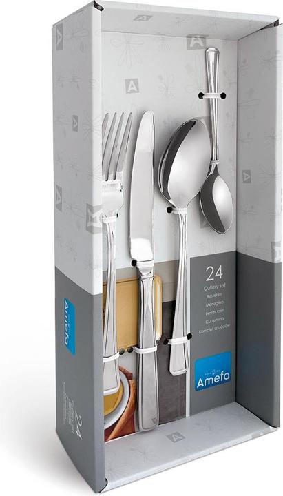 Immagine prodotto Amefa Set di posate RITA 24 pezzi argento (24 pz., Set di posate)
