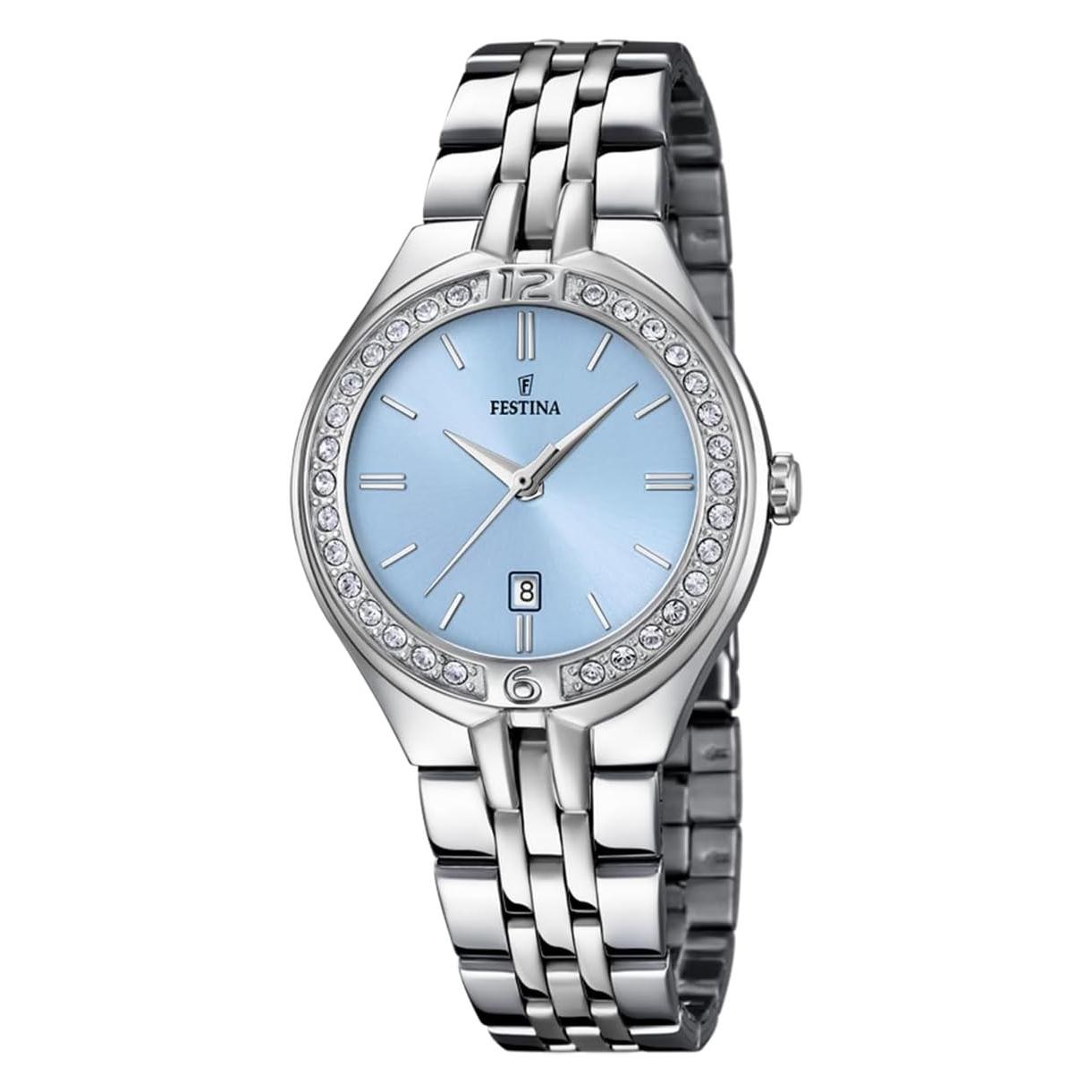 Festina, Horloge, F16867/4 Mademoiselle, Zilver, Blauw, (Analoog Horloge, 32.50 mm)