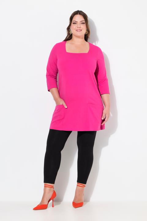 Produktbild Ulla Popken Longshirt, Taschen, A-Linie, Carree-Ausschnitt, 3/4-Arm (58)
