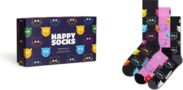 Actual product image Happy Socks Mixed Cat Gift Set (pack of 3, 41 - 46)