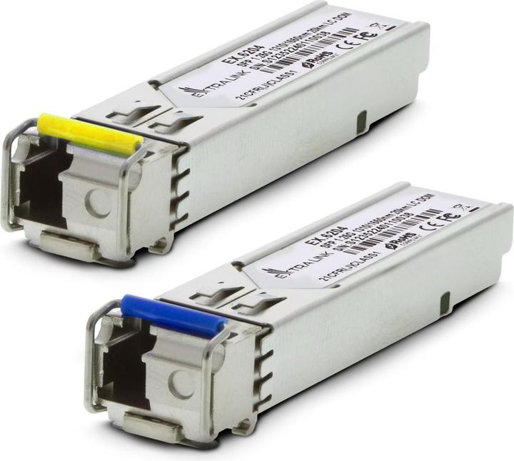 Actual product image Extralink SFP WDM 1310/1550nm | SFP Module | Single mode,, LC, DDM, Pair