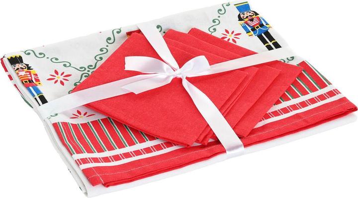 Productafbeelding Esprit Fleckenabweisende geharzte Tischdecke Home Rot grün Beige (5 Stücke)