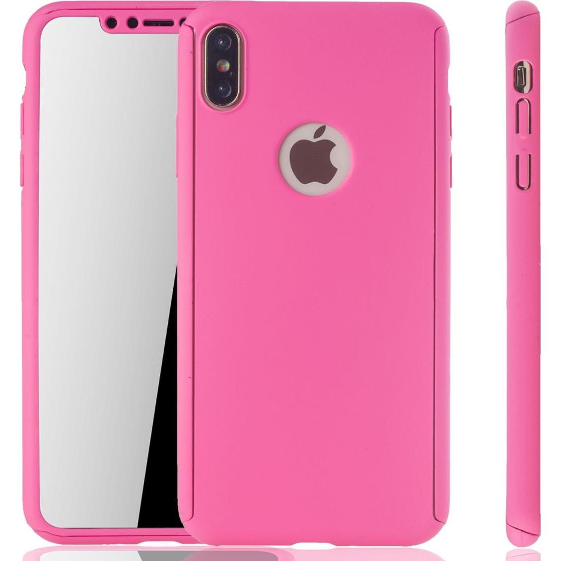 Thumbnail - König Design Hülle Handy Schutz für Apple iPhone XS Max Full Case Cover Displayschutz Pink (Apple iPhone XS Max), Smartp...