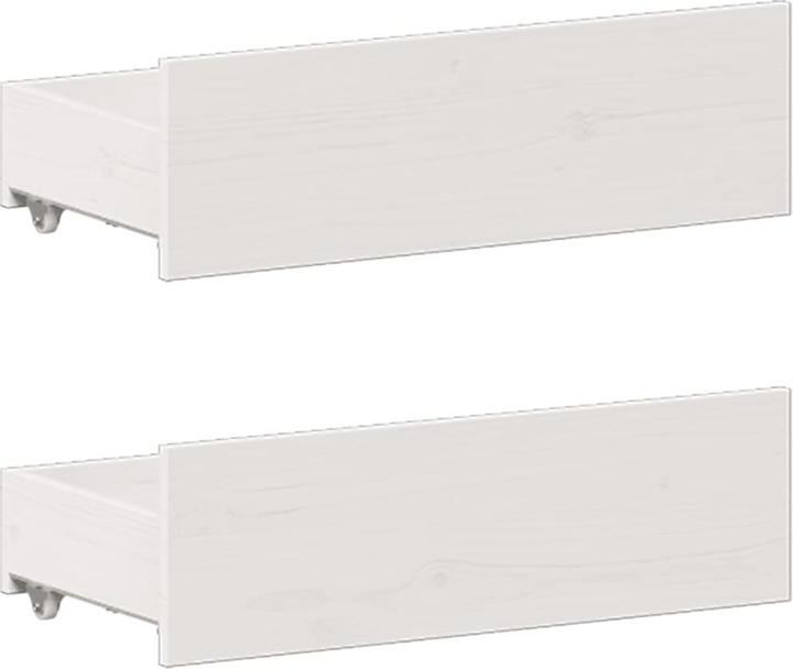 Actual product image vidaXL Solid wood bed Wooden bed Double bed Bed frame White 150x200cm Pine (150 x 200 cm)