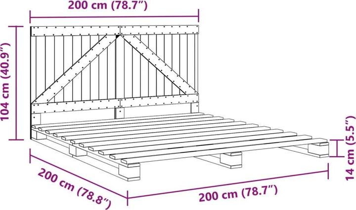 Produktbild vidaXL Bettgestell (200 x 200 cm)