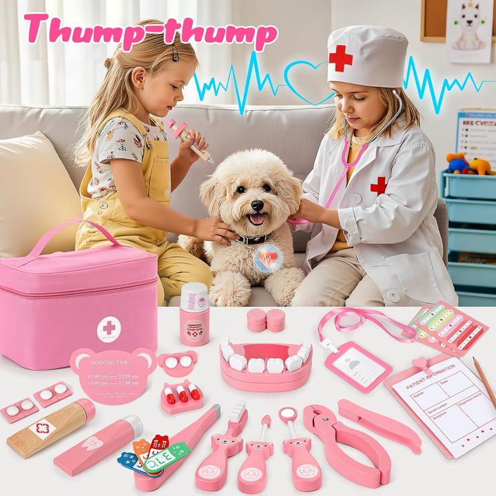 Immagine prodotto Activity Board Valigetta del dottore per bambini, set da gioco in legno, valigetta del dottore per bambini