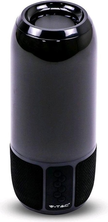 Actual product image V-TAC 6W Bluetooth speaker with LED lights, black, USB and TF slot, DC: 5V (3 h, Battery operated)