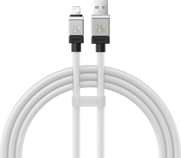 Actual product image Baseus Fast Charging cable USB-A to Lightning Coolplay Series 1m, 2.4A (white) (1 m, USB 3.0)