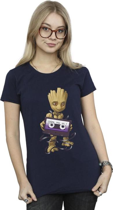 Actual product image Womens/Ladies Guardians Of The Galaxy Groot Cosmic Tape Cotton T-Shirt (M)