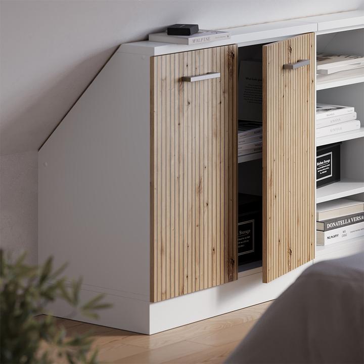 Produktbild Vichy Dachschrägenschrank Rion, Artisan Eiche/Weiss/Weiss, mit 2 Türen (46 x 46 x 81.60 cm)