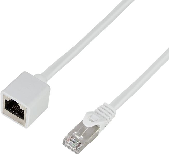 Actual product image LogiLink Patch cable extension Premium, Cat.6A, S/FTP, white, 5 m (S/FTP, CAT6a, 5 m)