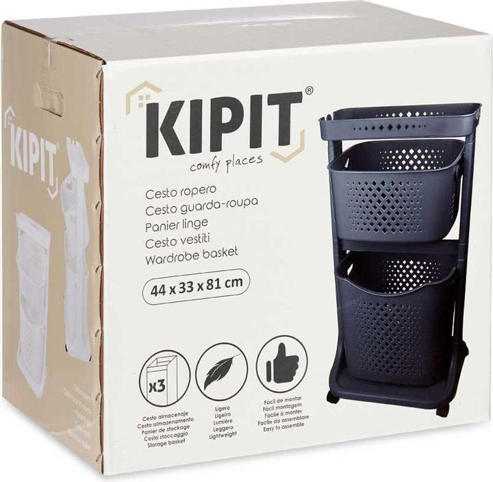 Actual product image Kipit plastic closet 2 heights anthracite wheels (25 l)