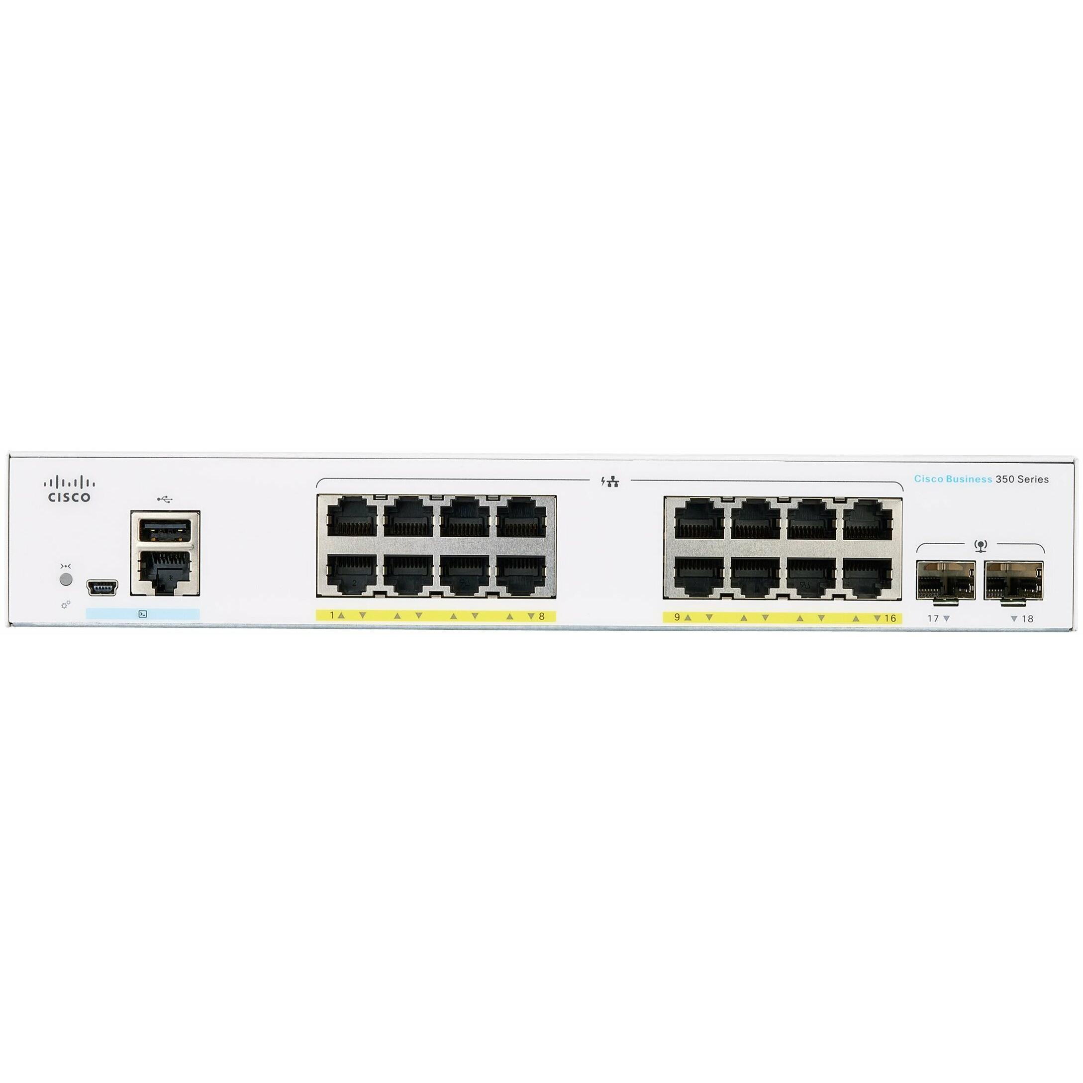 Thumbnail - Cisco PoE+ Switch CBS350-16P-2G 18 Port (16 Ports), Netzwerk Switch, Silber