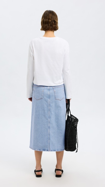 Produktbild Selected Femme Hellblauer Midi Jeansrock (40)